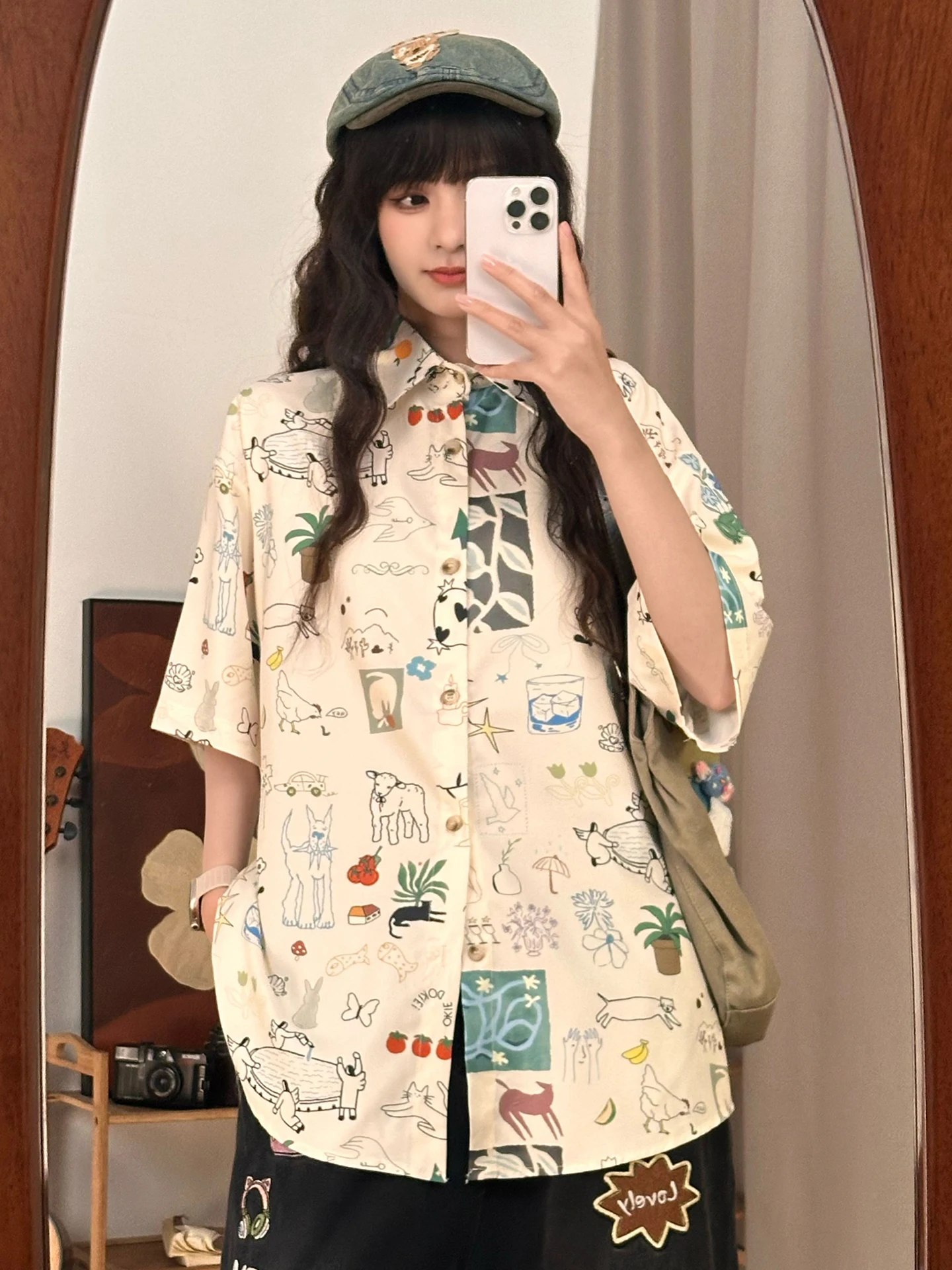 Original American Retro Cartoon Print ort Sve Women's irt Summer Loose College Sle Polyester Cotton Blend Breathable
Original American Retro Cartoon Print ort Sve Women's irt Summer Loose College Sle Polyester Cotton Blend Breathable