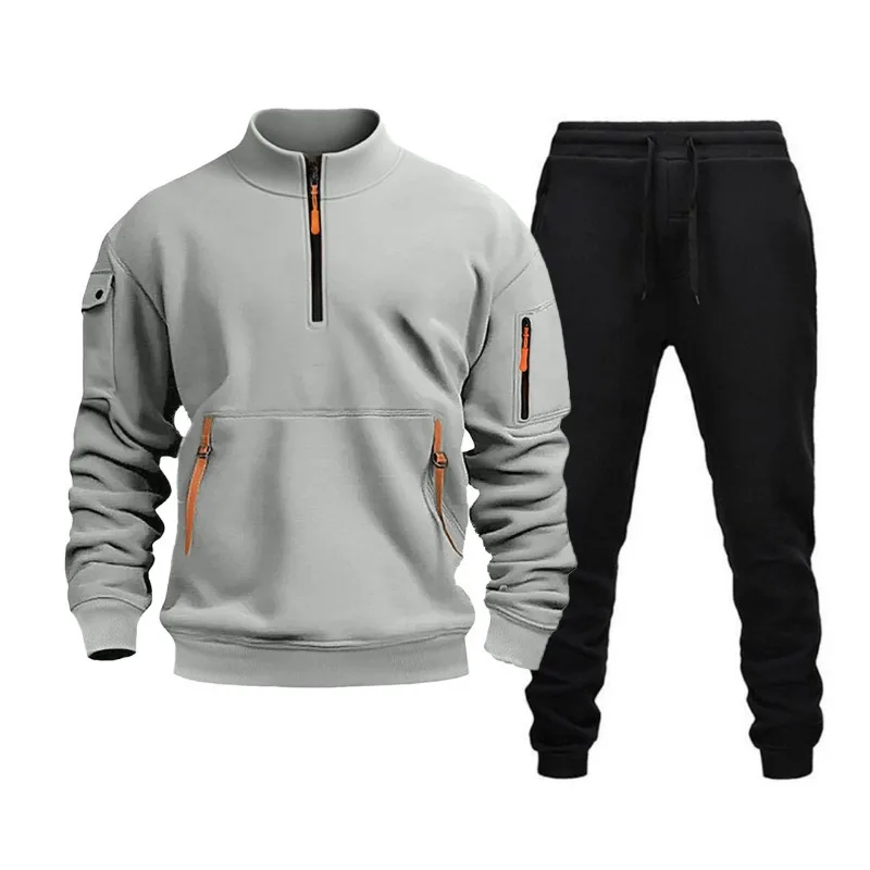 Webbing Pocket Stand Collar Top Men's Sports Suit Spring and Autumn Fleece Men's Pullover
Webbing Pocket Stand Collar Top Men's Sports Suit Spring and Autumn Fleece Men's Pullover
