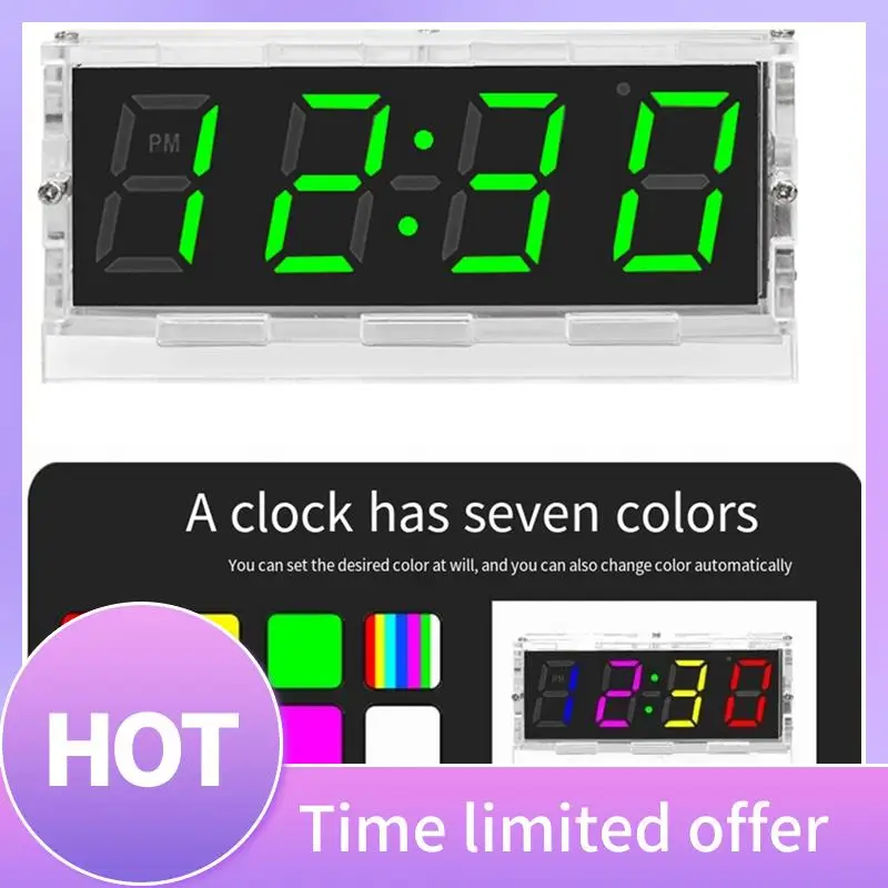 Комплект красочных цифровых часов, красочный RGB цифровой будильник, микроконтроллер, печатная плата, сварка, производство «сделай сам»
Комплект красочных цифровых часов, красочный RGB цифровой будильник, микроконтроллер, печатная плата, сварка, производство «сделай сам»