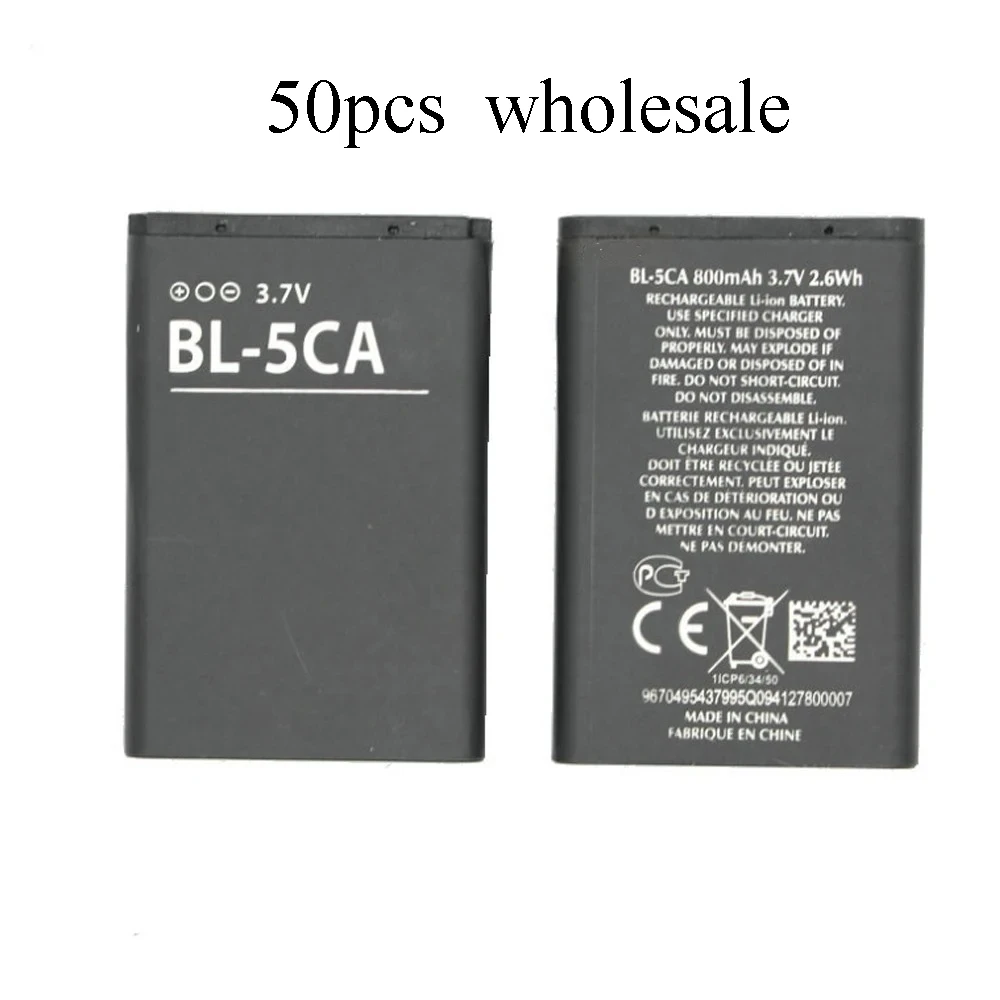 50pcs/lot BL-5CA BL5CA Phone Battery For Nokia 1110 1111 1112 1200 2310 5130XM 7600 N70 E60 5030 C2-00 C2-01 X2-01
50pcs/lot BL-5CA BL5CA Phone Battery For Nokia 1110 1111 1112 1200 2310 5130XM 7600 N70 E60 5030 C2-00 C2-01 X2-01