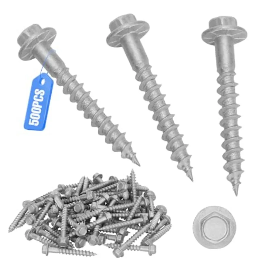 QTY x -/2" Joist Hanger Screws, Replace 10112R Joist Hanger Screws and 10DNails, 1/4" Hex Socket Wood Screws 0.370"-Dia Deck Sc
QTY x -/2" Joist Hanger Screws, Replace 10112R Joist Hanger Screws and 10DNails, 1/4" Hex Socket Wood Screws 0.370"-Dia Deck Sc