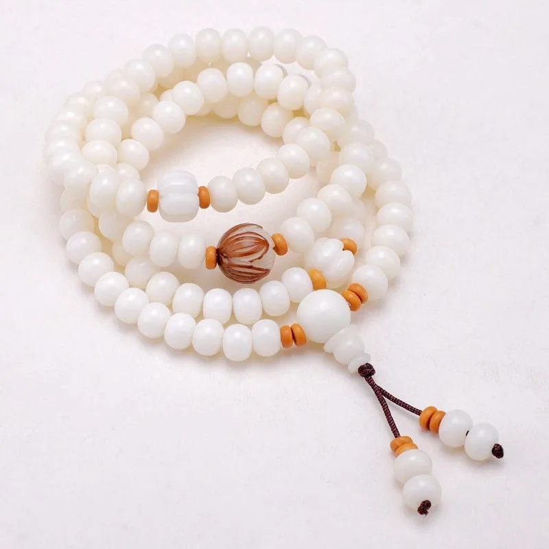 Natural Bodhi Root Bracelet 108 Beads Buddhist Necklace White Jade Bodhi Beads Unisex Wrist Mala with Real Accessories Gifts
Natural Bodhi Root Bracelet 108 Beads Buddhist Necklace White Jade Bodhi Beads Unisex Wrist Mala with Real Accessories Gifts