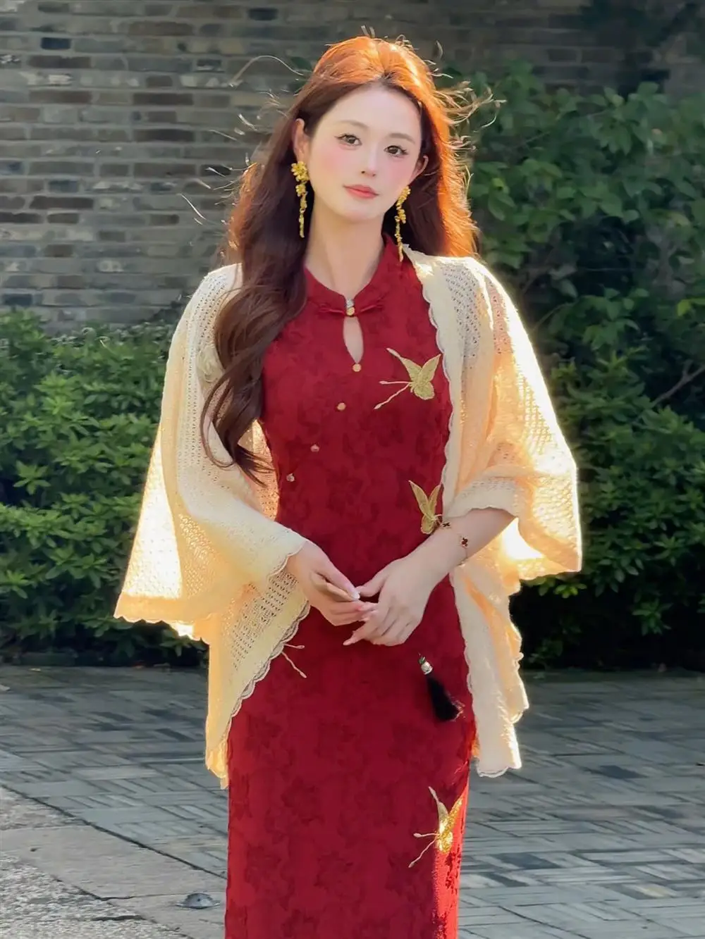 Retro Chinese Style Knitted Dress Set Hollow out Splicing Women's Summer Fashion Red Dress Casual Workwear
Retro Chinese Style Knitted Dress Set Hollow out Splicing Women's Summer Fashion Red Dress Casual Workwear