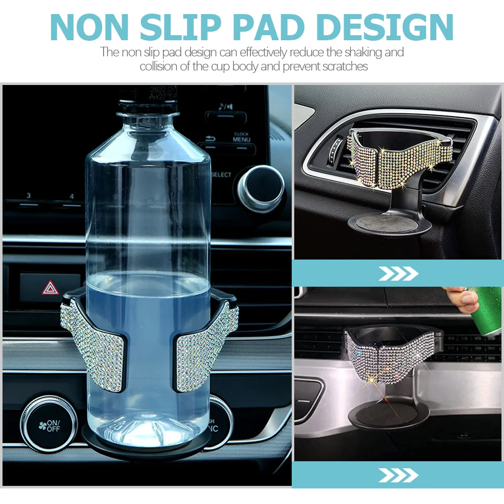 Air Vent Cup Holder Rhinestone Durable Plastic Car Air Vent Bottle Mount Non-Slip Pad Reduce Vibration Vehicle Drink Holder Car
Air Vent Cup Holder Rhinestone Durable Plastic Car Air Vent Bottle Mount Non-Slip Pad Reduce Vibration Vehicle Drink Holder Car