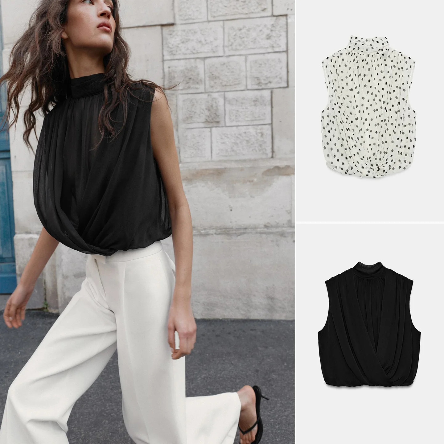 Summer New Women's Sleeveless Stand Collar Pleated Ball Gown Style Puffy Top Casual Loose Polyester Short Shirt for Ladies
Summer New Women's Sleeveless Stand Collar Pleated Ball Gown Style Puffy Top Casual Loose Polyester Short Shirt for Ladies
