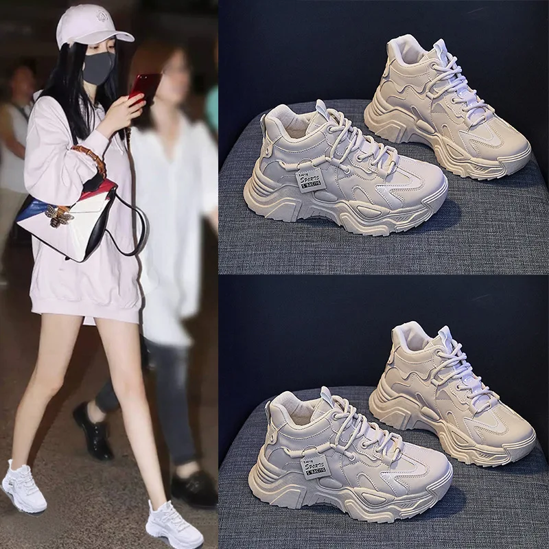 Korean Style High Top Dad Sneakers Women's Running Shoes Increased Height Casual Sports Breathable Upgraded Version 2025 Spring
Korean Style High Top Dad Sneakers Women's Running Shoes Increased Height Casual Sports Breathable Upgraded Version 2025 Spring