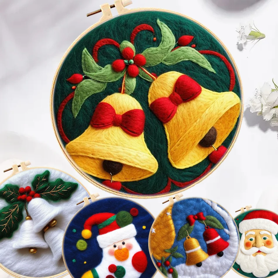 Wool Felting Package Christmas Bell Needle Felting Painting With Frame Kit For Beginner Christmas Decorations felt painting kit
Wool Felting Package Christmas Bell Needle Felting Painting With Frame Kit For Beginner Christmas Decorations felt painting kit