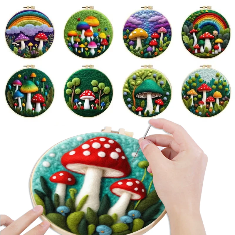 Wool Felt Painting Starter Kit Handiwork Art Embroidery Kit Mushroom Needle Felting Kits For Beginners Diy Crafts Home Decor
Wool Felt Painting Starter Kit Handiwork Art Embroidery Kit Mushroom Needle Felting Kits For Beginners Diy Crafts Home Decor