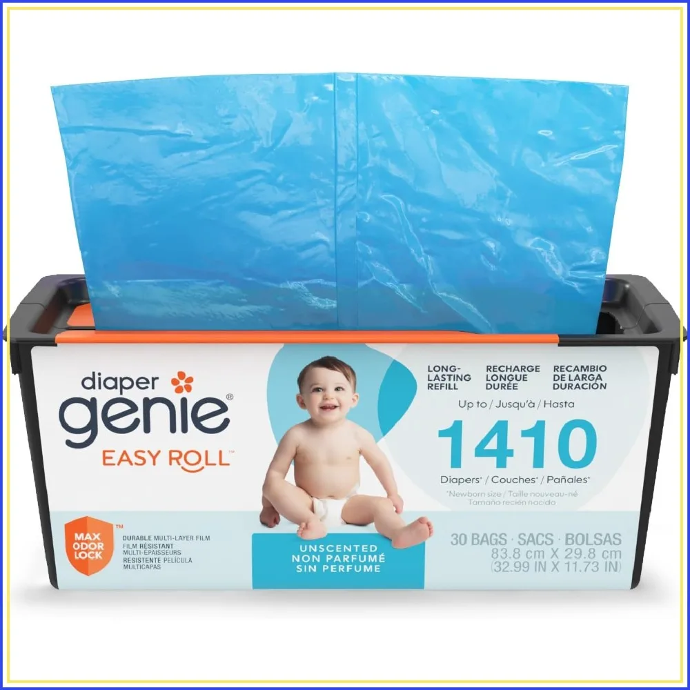30 Refill Bags for Diaper Pail, Holds 1410 Diapers, Odor Control, Fits Signature & Platinum Pails
30 Refill Bags for Diaper Pail, Holds 1410 Diapers, Odor Control, Fits Signature & Platinum Pails