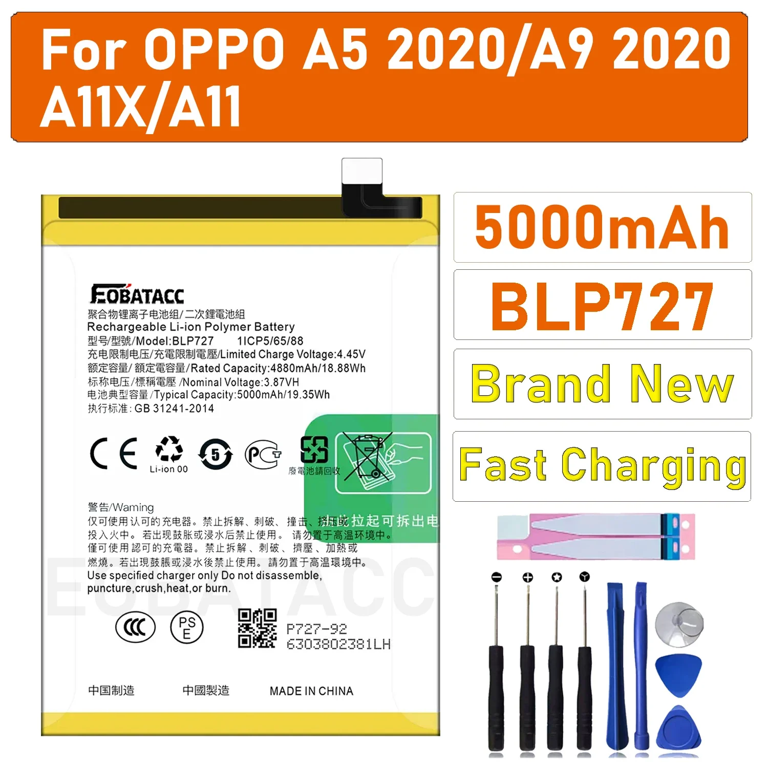 2025 лет BLP727 5000 мАч аккумулятор для смартфона Oppo A5 2020/A9 2020, высококачественный аккумулятор + номер отслеживания
2025 лет BLP727 5000 мАч аккумулятор для смартфона Oppo A5 2020/A9 2020, высококачественный аккумулятор + номер отслеживания