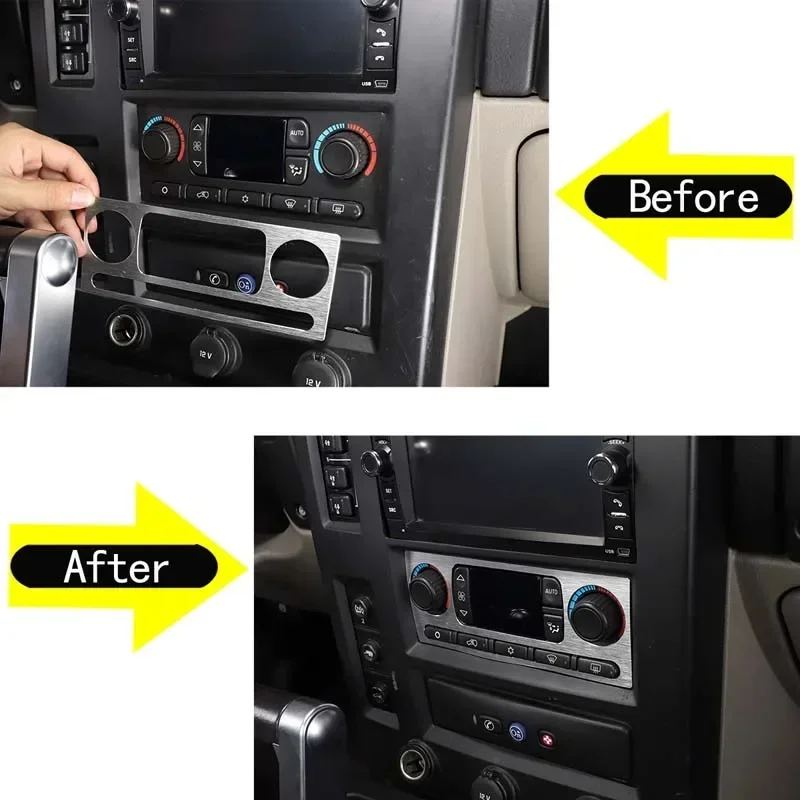 For 2003-2007 Hummer H2 aluminum alloy silver car styling car air conditioning control panel sticker car interior accessories
For 2003-2007 Hummer H2 aluminum alloy silver car styling car air conditioning control panel sticker car interior accessories