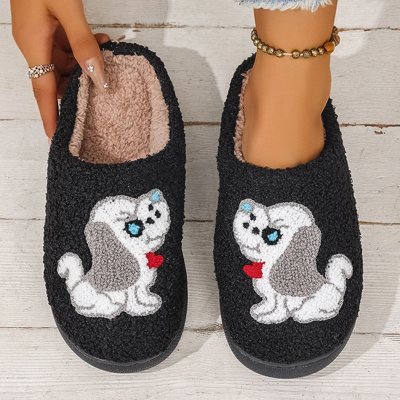 Dog Winter Women's Slippers Home Flats Fashion 2026 Luxury Designer Woman Shoes Flats Indoor Fuzzy Fur Slides Elegant Soft Sole
Dog Winter Women's Slippers Home Flats Fashion 2026 Luxury Designer Woman Shoes Flats Indoor Fuzzy Fur Slides Elegant Soft Sole