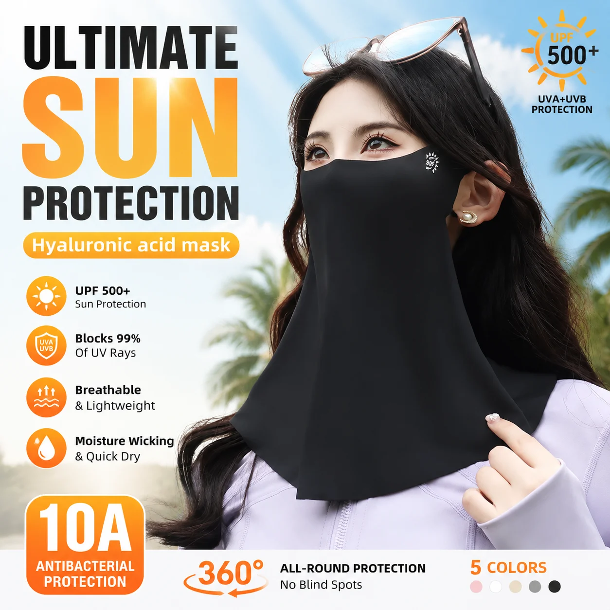 Summer Neck Protection Half Covering Hyaluronic Acid Ice Silk Sunscreen Mask Breathable UPF500 Anti UV Sunscreen Mask for Women
Summer Neck Protection Half Covering Hyaluronic Acid Ice Silk Sunscreen Mask Breathable UPF500 Anti UV Sunscreen Mask for Women