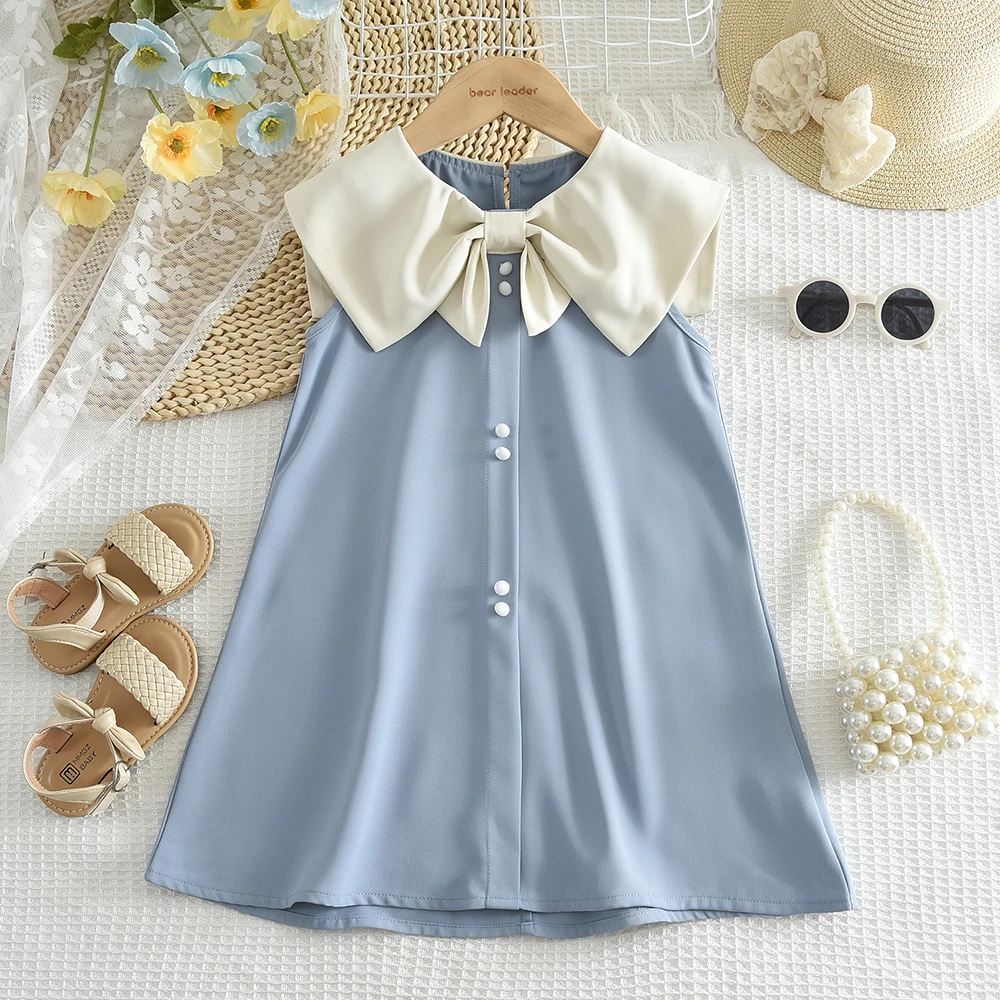 2025 Summer New Girls' Princess Dress with Bow Lapel Sleeveless Single Breasted Children's Casual Clothes for Ages 2-7
2025 Summer New Girls' Princess Dress with Bow Lapel Sleeveless Single Breasted Children's Casual Clothes for Ages 2-7