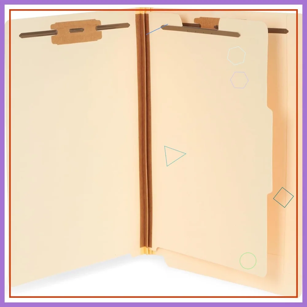 Папка для документов по классификации Манила с 1 разделителем и 4 застежками, формат Letter - Набор из 50 папок для организации офисной работы
Папка для документов по классификации Манила с 1 разделителем и 4 застежками, формат Letter - Набор из 50 папок для организации офисной работы