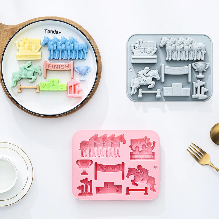8 Cavity Horse Racing Theme Silicone Mold Fondant Candy Chocolate Mould Cake Ice Grid Jelly Baking Tray Cake Decorating Tools
8 Cavity Horse Racing Theme Silicone Mold Fondant Candy Chocolate Mould Cake Ice Grid Jelly Baking Tray Cake Decorating Tools