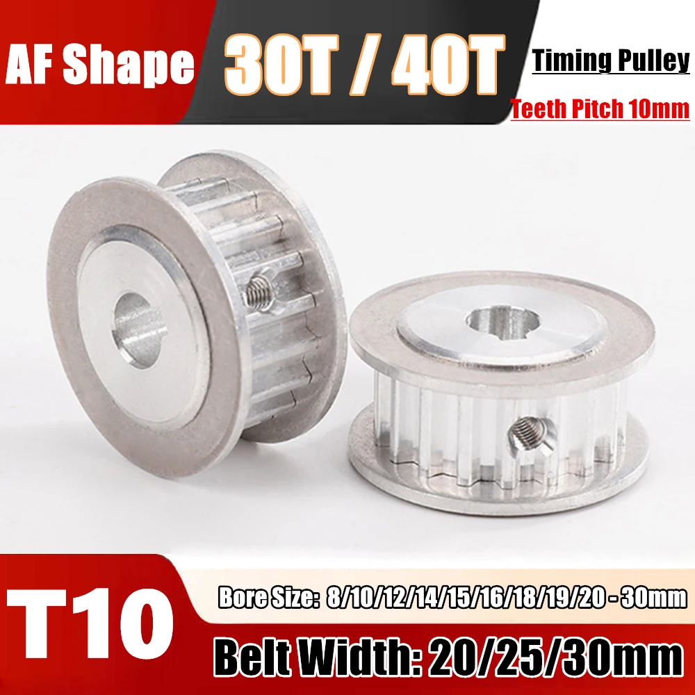 Aluminium Alloy Wheels T10-30/40Teeth Bore 8-30mm Timing Pulley Groove Teeth Pitch 10mm For T10 Timing Belt Width 20/25/30mm
Aluminium Alloy Wheels T10-30/40Teeth Bore 8-30mm Timing Pulley Groove Teeth Pitch 10mm For T10 Timing Belt Width 20/25/30mm