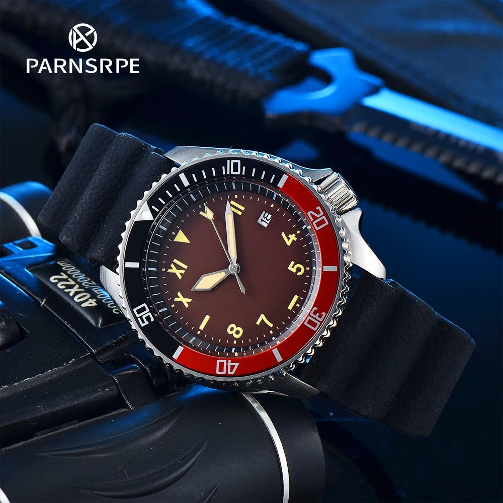 PARNSRPE Automatic Men's NH35 Automatic Mechanical Men's Watch Brown Dial with Date Window Rubber Strap Casual Watch SX
PARNSRPE Automatic Men's NH35 Automatic Mechanical Men's Watch Brown Dial with Date Window Rubber Strap Casual Watch SX