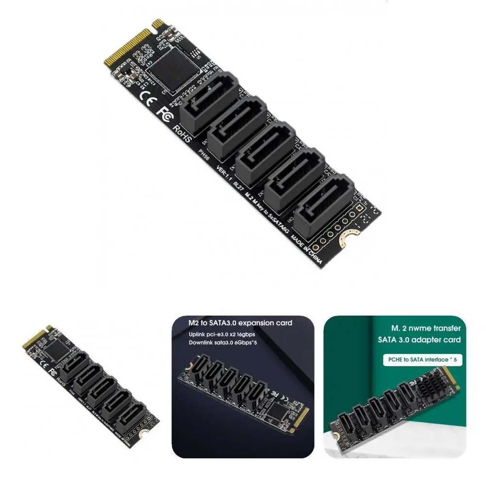 Helpful Hard Disk Expansion Card High Speed JMB585 Hard Driver Expansion Card M2 PCIE to SATA 6G Hard Drive SATA Extender
Helpful Hard Disk Expansion Card High Speed JMB585 Hard Driver Expansion Card M2 PCIE to SATA 6G Hard Drive SATA Extender