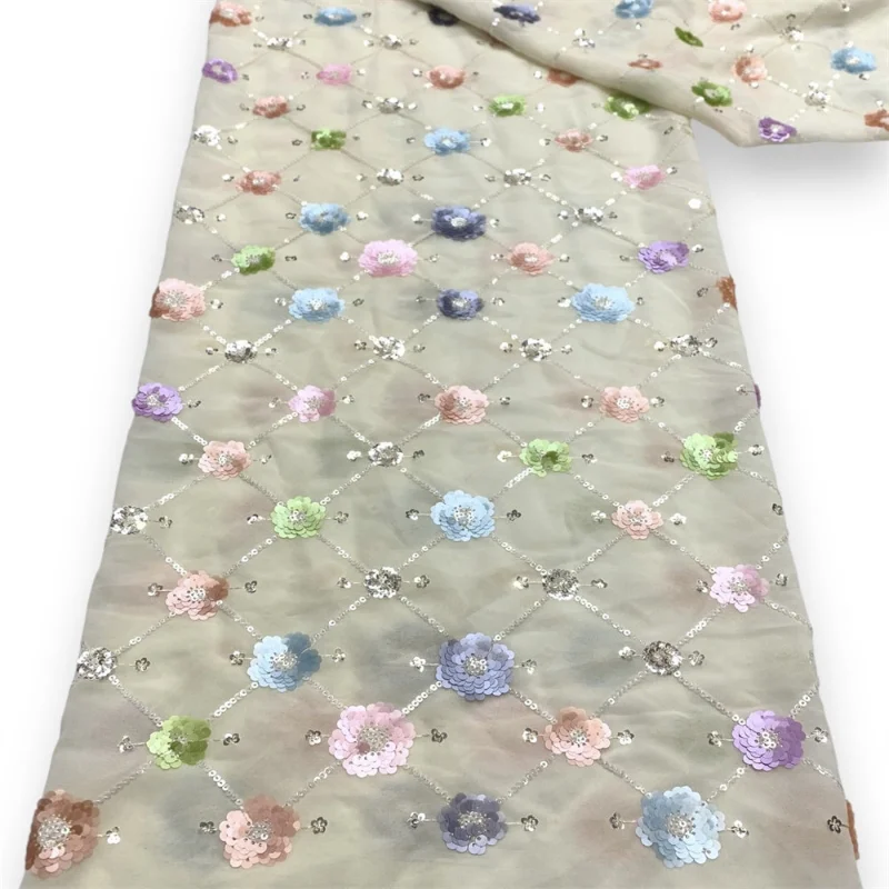 3-5mm Sequined Embroidered Chiffon Mesh Fabric for DIY Sewing Dress Stage Performance Costumes Clothing Fashion Material Cloth
3-5mm Sequined Embroidered Chiffon Mesh Fabric for DIY Sewing Dress Stage Performance Costumes Clothing Fashion Material Cloth