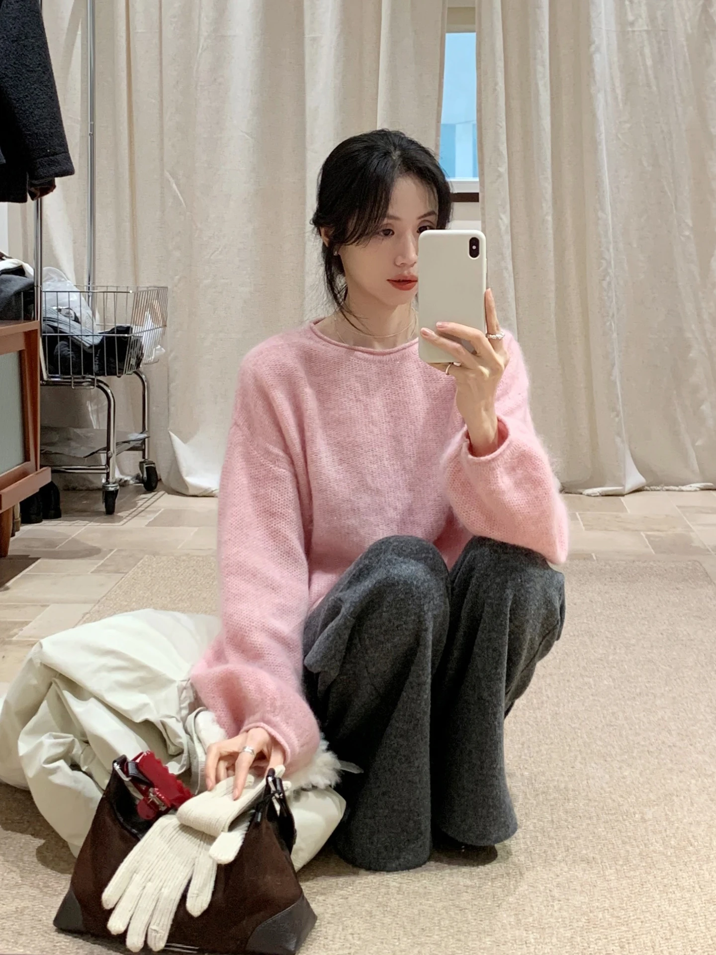 Корейский свободный шерстяной вязаный свитер с рукавами-фонариками, розовый, женский, модный, осенне-зимний, новинка, повседневный свитер
Корейский свободный шерстяной вязаный свитер с рукавами-фонариками, розовый, женский, модный, осенне-зимний, новинка, повседневный свитер