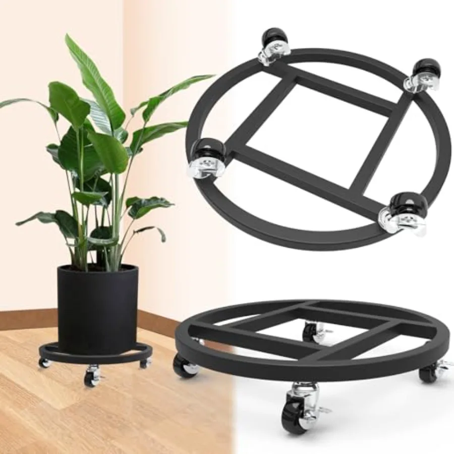 2 Pack Metal Plant Caddy with Wheels, Heavy Duty Round Rolling Planter Tray, Plant Stand with 360° Lockable Casters Wheels Indo
2 Pack Metal Plant Caddy with Wheels, Heavy Duty Round Rolling Planter Tray, Plant Stand with 360° Lockable Casters Wheels Indo
