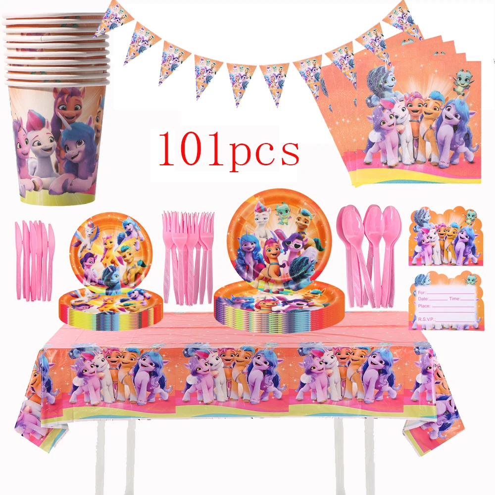 My Little Pony themed children's birthday party supplies, girls' first birthday tablecloth, tableware, paper cups,pennant
My Little Pony themed children's birthday party supplies, girls' first birthday tablecloth, tableware, paper cups,pennant