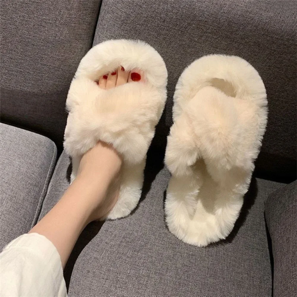 Soft Slides Homewear Slippers Anti Slip Thick Fur Flip Flops Solid Color Warm Flat Plush Slippers Indoor
Soft Slides Homewear Slippers Anti Slip Thick Fur Flip Flops Solid Color Warm Flat Plush Slippers Indoor