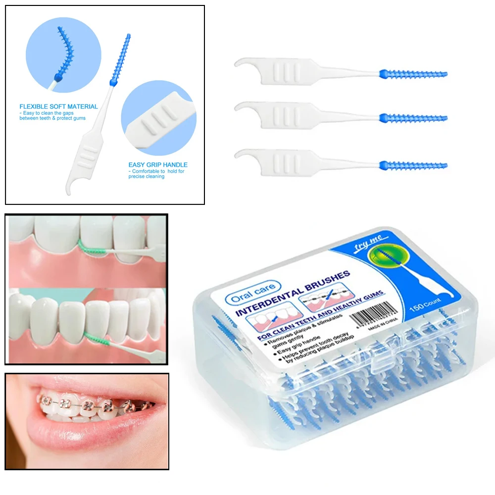 40/150pcs Dental Silicone Brushes for Teeth Gaps Anti-Bacterial Toothpicks Portable Oral Care Set for Home & Travel
40/150pcs Dental Silicone Brushes for Teeth Gaps Anti-Bacterial Toothpicks Portable Oral Care Set for Home & Travel
