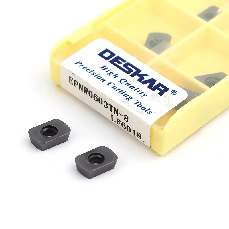10PCS EPNW0603TN-8 LF6018 CNC Lathe DESKAR Inserts Fast Feed Mill Blade Metal Cutter Milling Turning Tools for Stainless Steel
10PCS EPNW0603TN-8 LF6018 CNC Lathe DESKAR Inserts Fast Feed Mill Blade Metal Cutter Milling Turning Tools for Stainless Steel
