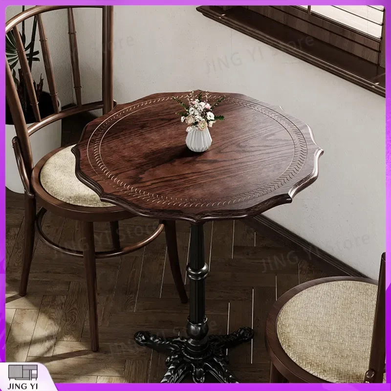 Retro Style Solid Wood Dining Table and Chairs Set for Cafe B&B Restaurant Commercial Use Bar Furniture Coffee Table Set
Retro Style Solid Wood Dining Table and Chairs Set for Cafe B&B Restaurant Commercial Use Bar Furniture Coffee Table Set