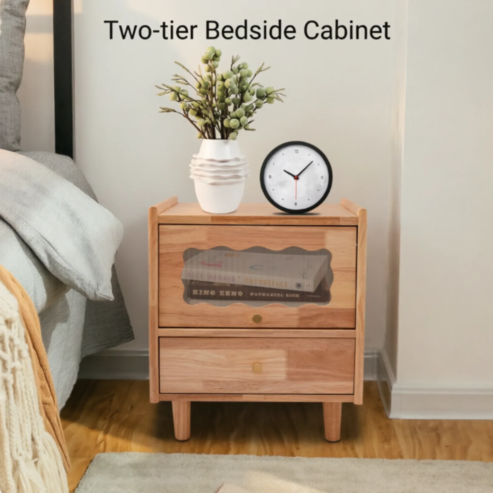 Two-Tier Bedside Cabinet Sturdy Bedroom Storage Cabinet Raised Leg Stable Structure Holds Up 33.07lbs Multi-Space Design
Two-Tier Bedside Cabinet Sturdy Bedroom Storage Cabinet Raised Leg Stable Structure Holds Up 33.07lbs Multi-Space Design