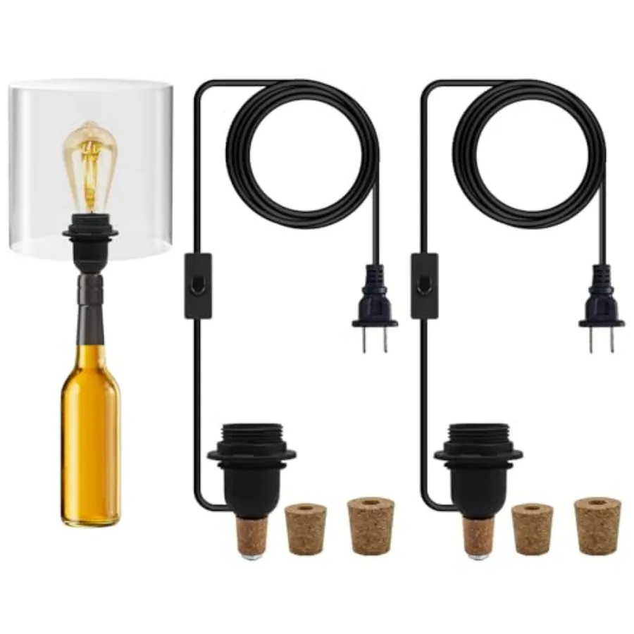 2 Pcs DIY Bottle Lamp, Bottle Lamp Holder Adaptor, Wine Bottle Light Kit, E26/E27 Base, 3 Sizes Stopper Works with Wine Bottle
2 Pcs DIY Bottle Lamp, Bottle Lamp Holder Adaptor, Wine Bottle Light Kit, E26/E27 Base, 3 Sizes Stopper Works with Wine Bottle