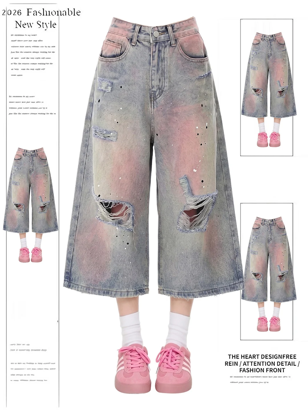 Retro American Design Women's Loose Fit High Waist Denim Shorts Summer Washed Outwear Casual Blue Jeans Wide Leg Seven Inch P...
Retro American Design Women's Loose Fit High Waist Denim Shorts Summer Washed Outwear Casual Blue Jeans Wide Leg Seven Inch P...