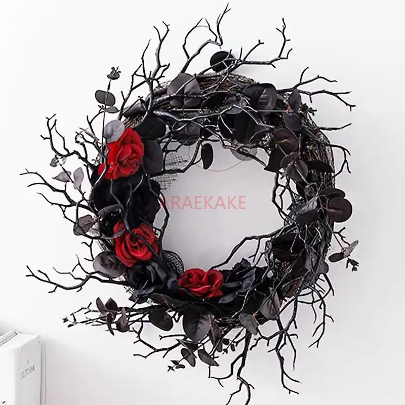 Black Halloween Wreath With Plastic Branches And Synthetic Flowers Beautiful Decorative Floral Christmas Wreaths Outdoor
Black Halloween Wreath With Plastic Branches And Synthetic Flowers Beautiful Decorative Floral Christmas Wreaths Outdoor