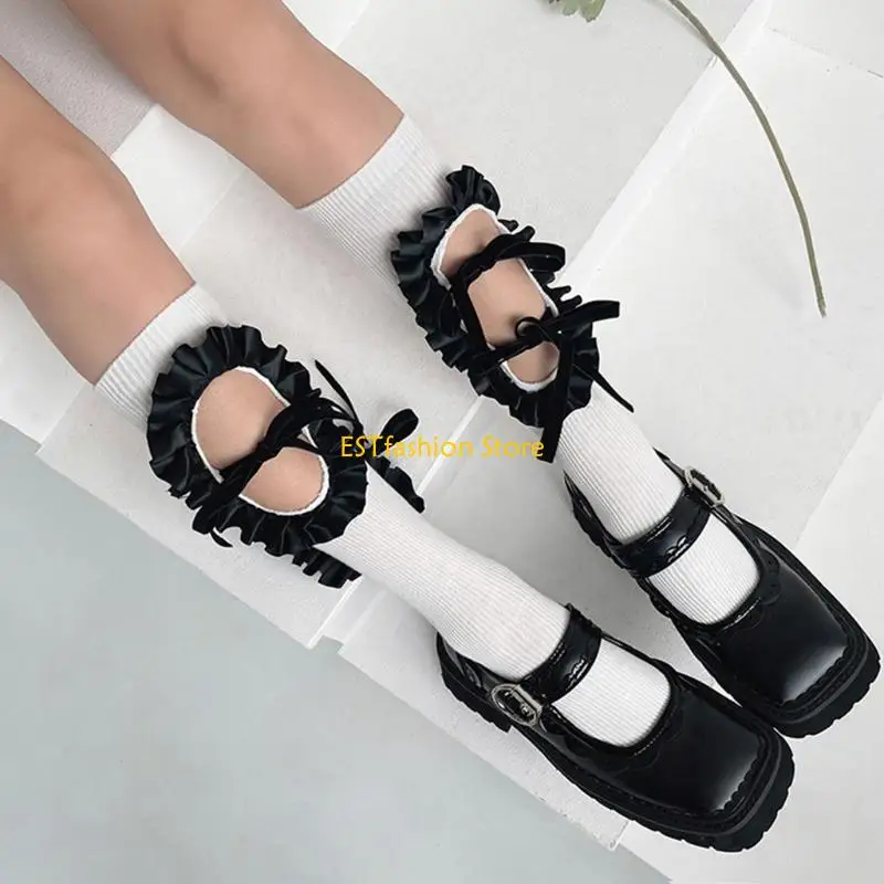 Y5GC женские носки в рубчик в стиле Лолиты с открытыми отверстиями и рюшами на шнуровке с бантом
Y5GC женские носки в рубчик в стиле Лолиты с открытыми отверстиями и рюшами на шнуровке с бантом