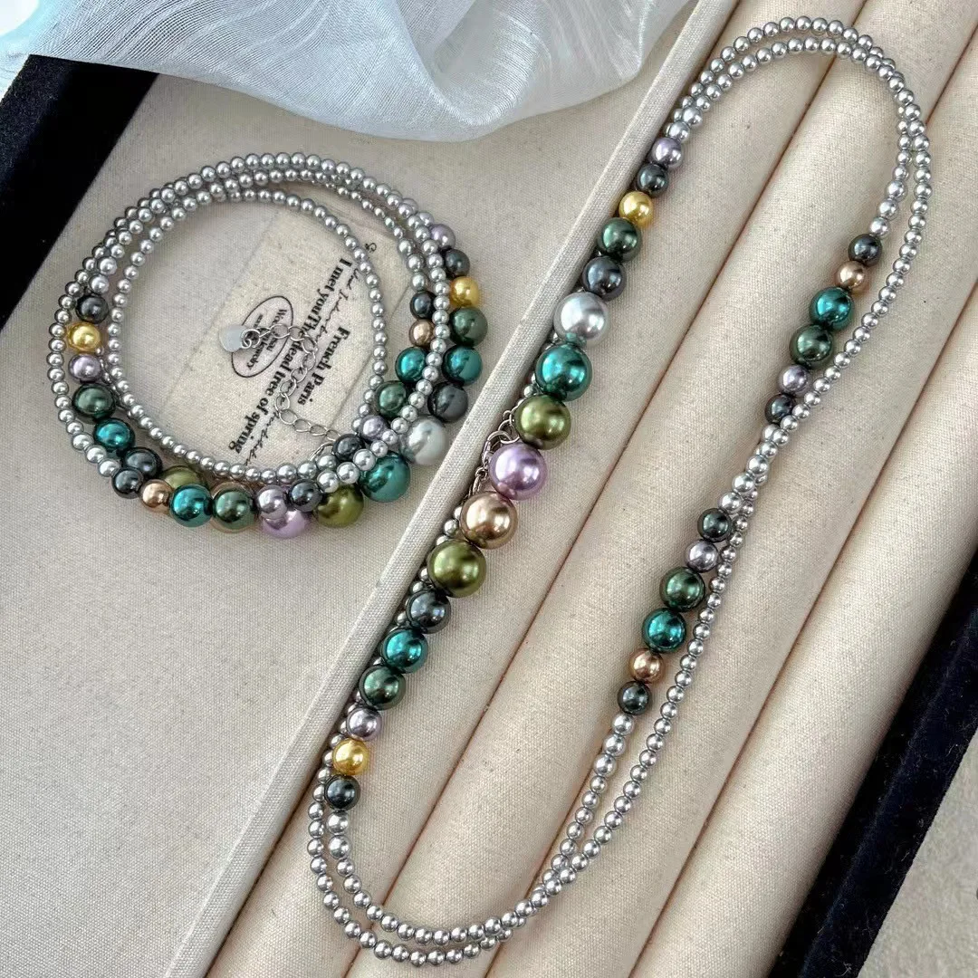 New retro high-quality high-gloss Morandi color shell pearl sweater chain necklace collarbone chain
New retro high-quality high-gloss Morandi color shell pearl sweater chain necklace collarbone chain