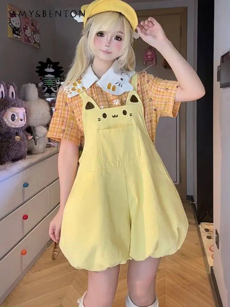 Teens Girl 2026 New Summer Outfit Set Big Kids Japanese Kawaii Cartoon Print Bud Overalls and Casual Cute Plaid Short Sleeve Top
Teens Girl 2026 New Summer Outfit Set Big Kids Japanese Kawaii Cartoon Print Bud Overalls and Casual Cute Plaid Short Sleeve Top