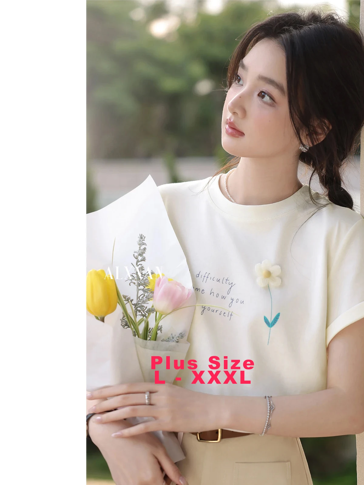 ALXNAN Plus Size Women's T-shirt Embroidered Cotton Short Sleeve T-shirt 2025 Summer Elegant Casual Korean Style Clothing D09953
ALXNAN Plus Size Women's T-shirt Embroidered Cotton Short Sleeve T-shirt 2025 Summer Elegant Casual Korean Style Clothing D09953