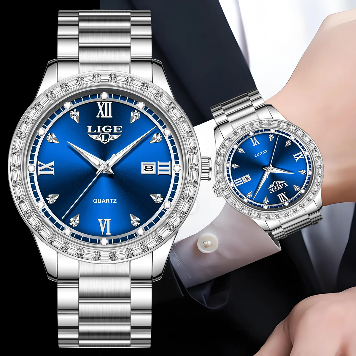LIGE Мужские часы Water 41 мм с бриллиантами Роскошные ночные светящиеся календари Кварцевый механизм Синие модные деловые часы из нержавеющей стали для мужчин
LIGE Мужские часы Water 41 мм с бриллиантами Роскошные ночные светящиеся календари Кварцевый механизм Синие модные деловые часы из нержавеющей стали для мужчин