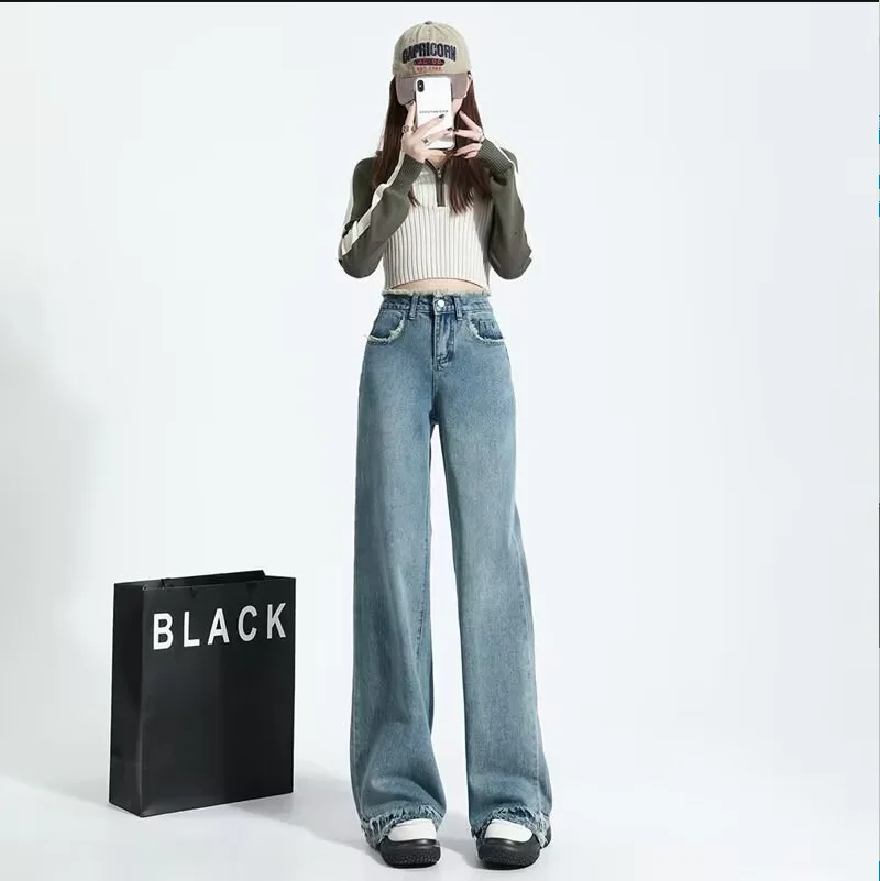 Jeans Y2K Korean Popular Clothes Wide Leg Jeans Women's Simple Versatile Trendy Women's High Waisted Straight Leg Denim Pants
Jeans Y2K Korean Popular Clothes Wide Leg Jeans Women's Simple Versatile Trendy Women's High Waisted Straight Leg Denim Pants