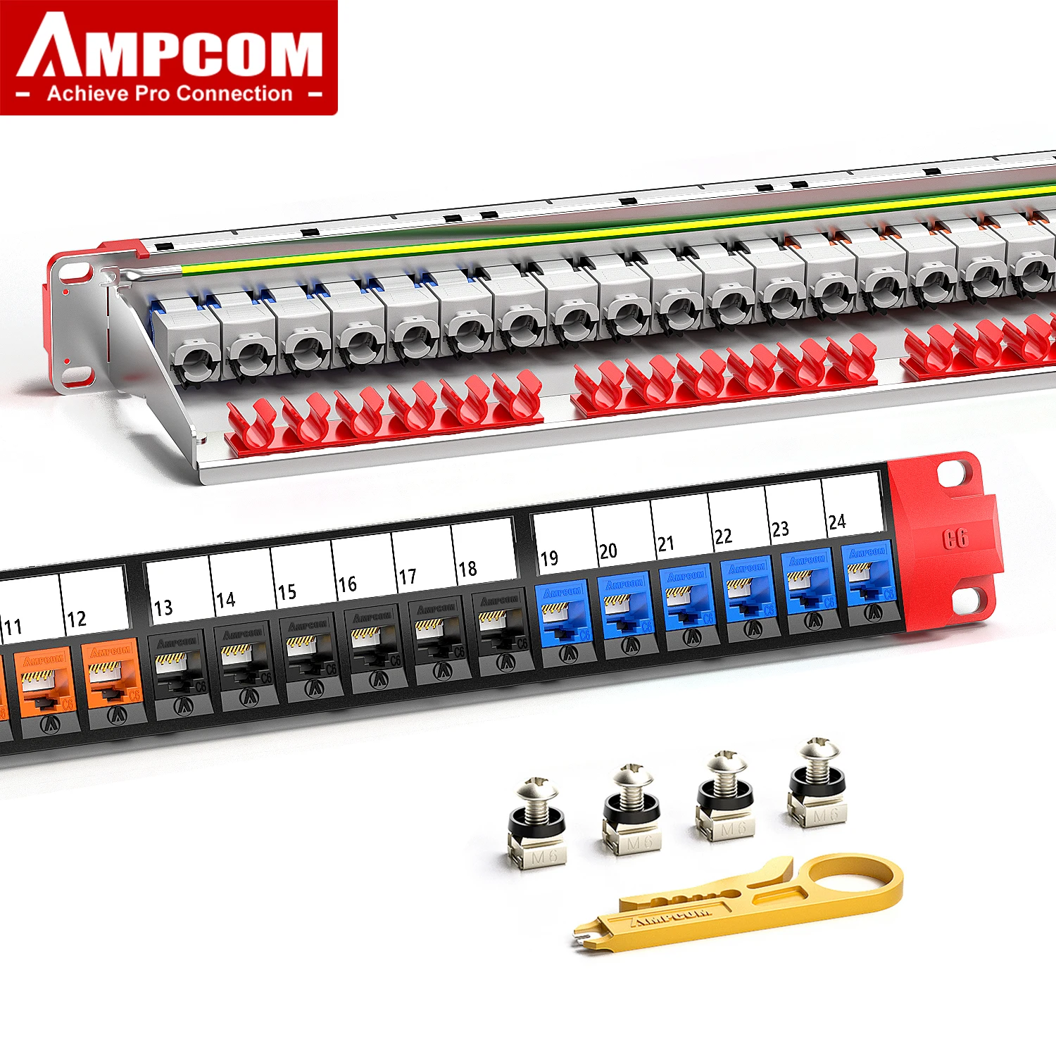 AMPCOM 1U 24-портовая патч-панель Keystone, UTP/STP для стойки с задним кабелем Mgmt Bar, UTP CAT6/CAT6A Замок с храповым механизмом Keystone Jack
AMPCOM 1U 24-портовая патч-панель Keystone, UTP/STP для стойки с задним кабелем Mgmt Bar, UTP CAT6/CAT6A Замок с храповым механизмом Keystone Jack