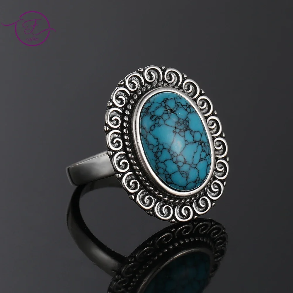 Oval 10x14MM Natural Turquoise Rings for Women Silver Jewelry Ring Vintage Wedding Anniversary Party Gifts
Oval 10x14MM Natural Turquoise Rings for Women Silver Jewelry Ring Vintage Wedding Anniversary Party Gifts