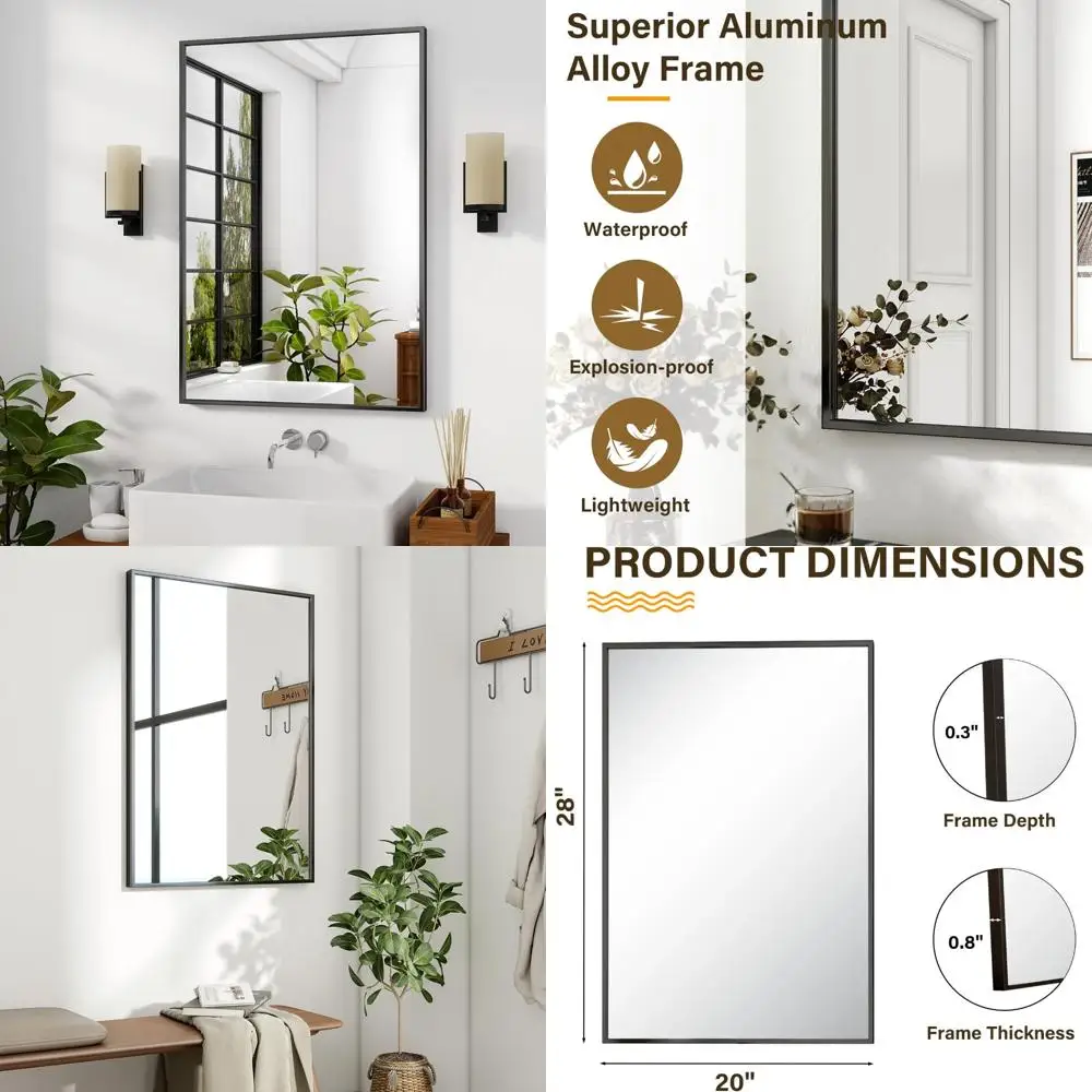 Зеркало для ванной комнаты HARRITPURE 28x20, настенное прямоугольное зеркало, рама из алюминиевого сплава, настенное для прихожей в фермерском доме, Bedro
Зеркало для ванной комнаты HARRITPURE 28x20, настенное прямоугольное зеркало, рама из алюминиевого сплава, настенное для прихожей в фермерском доме, Bedro