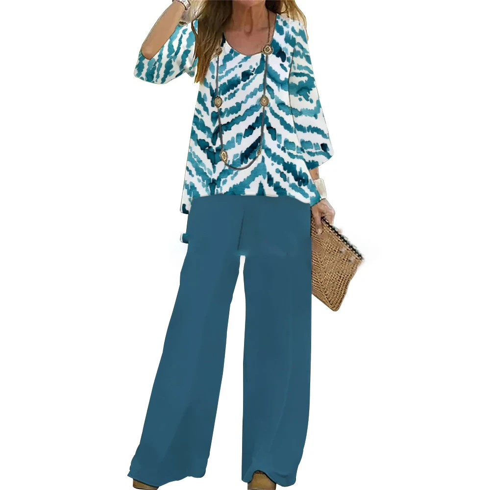 Thin and wide leg casual long sleeved set 2024 new geometric stripe print fashionable and comfortable ME6-ML8
Thin and wide leg casual long sleeved set 2024 new geometric stripe print fashionable and comfortable ME6-ML8