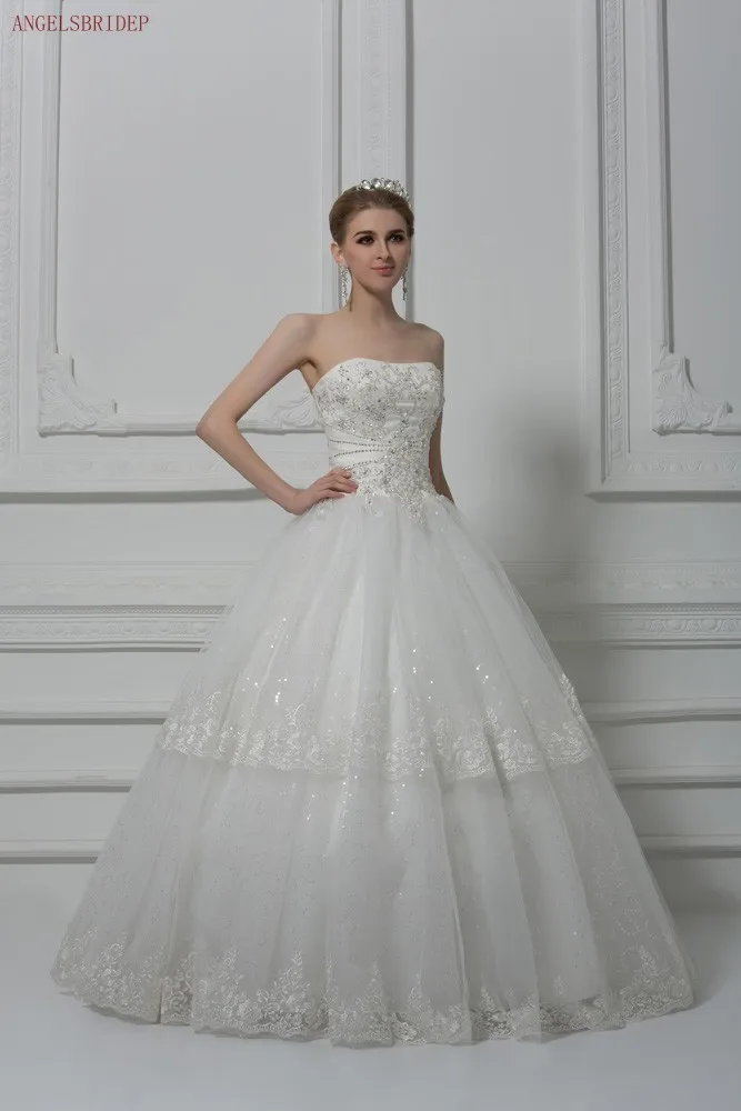 Angelsbridep White Appliques Ball Gown Lace Up Wedding Dress Sparkle Crystal Tulle Floor-length Sweetheart Debutante Gowns
Angelsbridep White Appliques Ball Gown Lace Up Wedding Dress Sparkle Crystal Tulle Floor-length Sweetheart Debutante Gowns