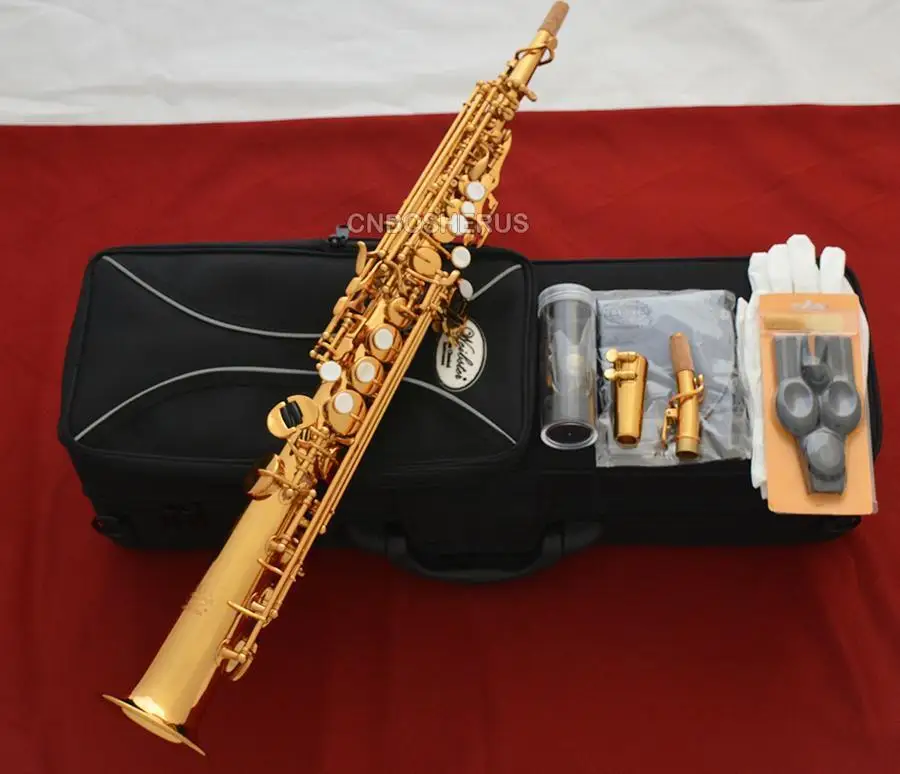 WSS-650 Professional Gold Straight Soprano Saxophone Sax High F# G 2 Neck W/case
WSS-650 Professional Gold Straight Soprano Saxophone Sax High F# G 2 Neck W/case