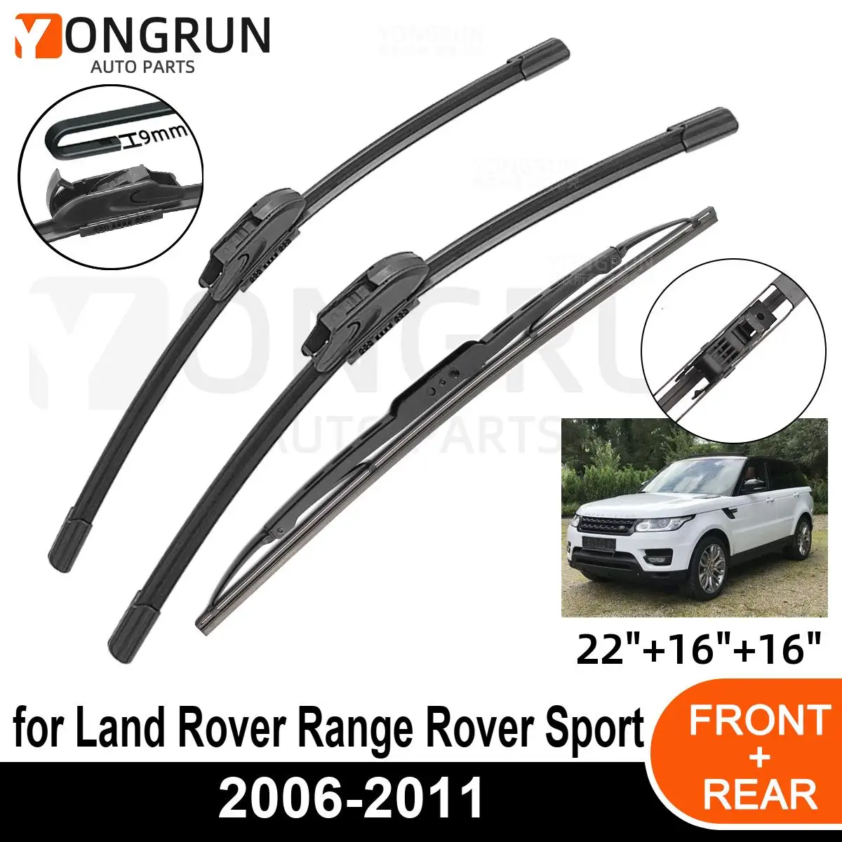 Щетка стеклоочистителя лобового стекла для Land Rover Range Rover Sport 2006-2011, 3 шт.
Щетка стеклоочистителя лобового стекла для Land Rover Range Rover Sport 2006-2011, 3 шт.