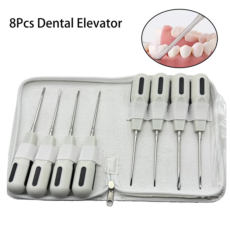 8Pcs Dental Stainless Steel Elevator White Surgery Extracting Apical Root Elevator High Quality Dentistry Surgical Instrument
8Pcs Dental Stainless Steel Elevator White Surgery Extracting Apical Root Elevator High Quality Dentistry Surgical Instrument