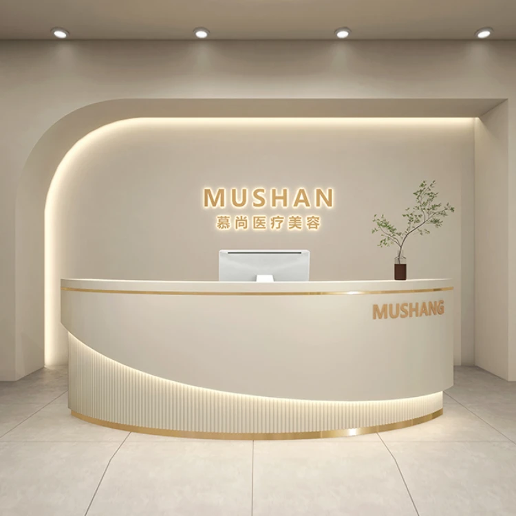 Light luxury beauty salon bar counter clothing store checkout page training institution curved front desk dental clinic
Light luxury beauty salon bar counter clothing store checkout page training institution curved front desk dental clinic
